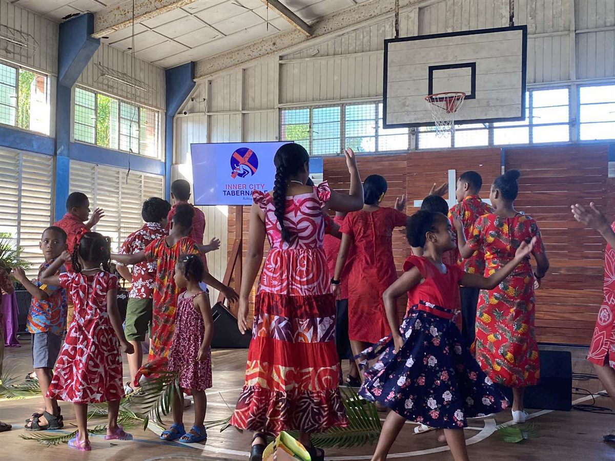 Children dancing on Palm Sunday